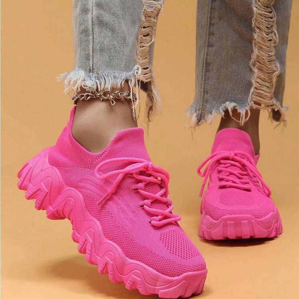 🔥NWT🔥 Women's Simple Plain Lace-Up Low Top Sock Sneakers, Casual Comfortable